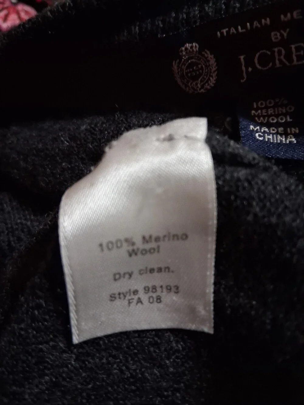 J. Crew charcoal grey knit pullover sweater  100% Italian Merino Wool XXL